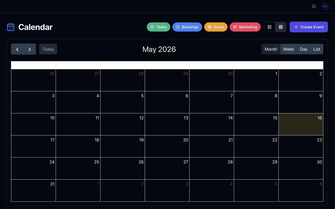BAI Business Calendar module — bookings, availability and automatic reminders